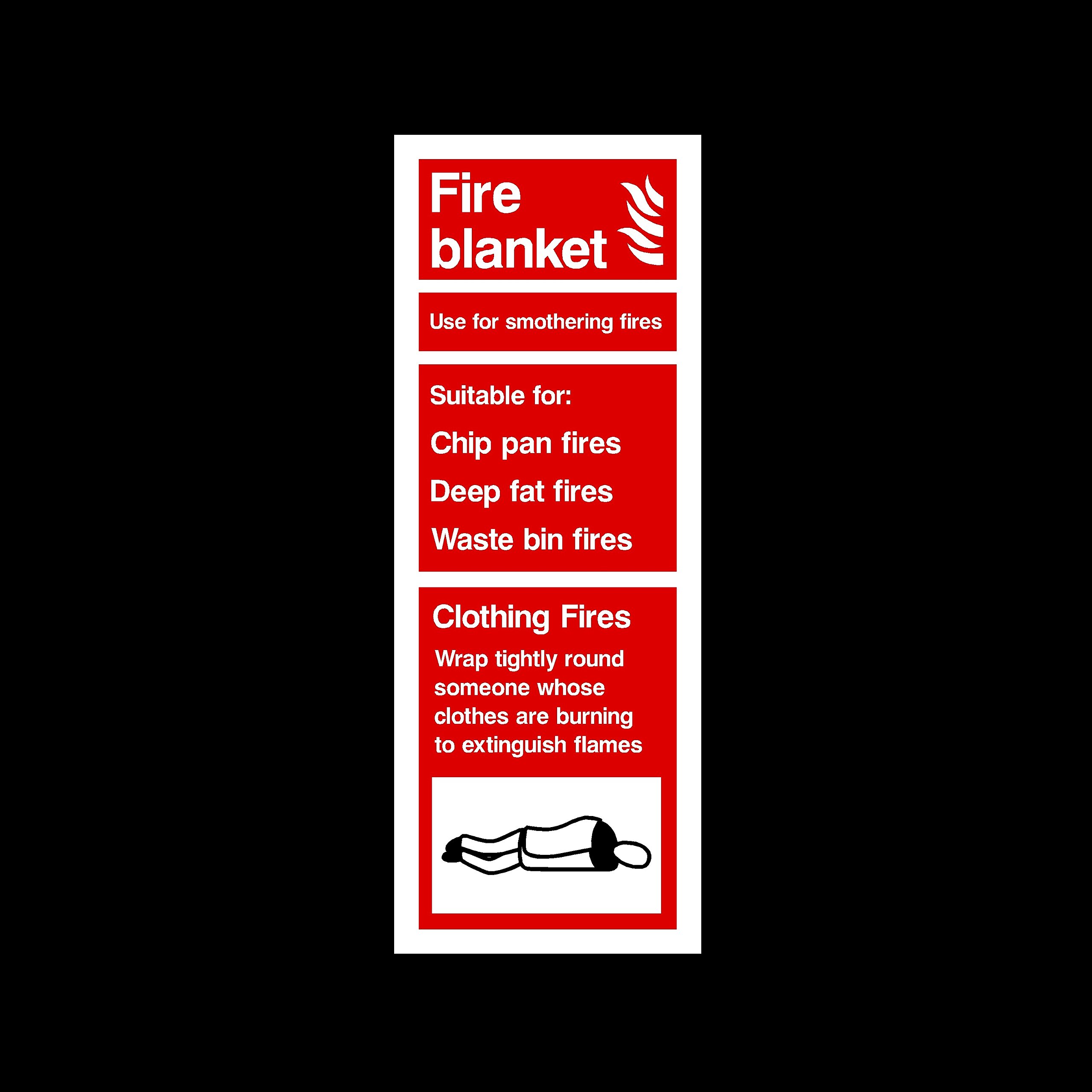 Ussp&S Red Fire Blanket Plastic Sign - Emergency/Fire Extinguisher/Exit