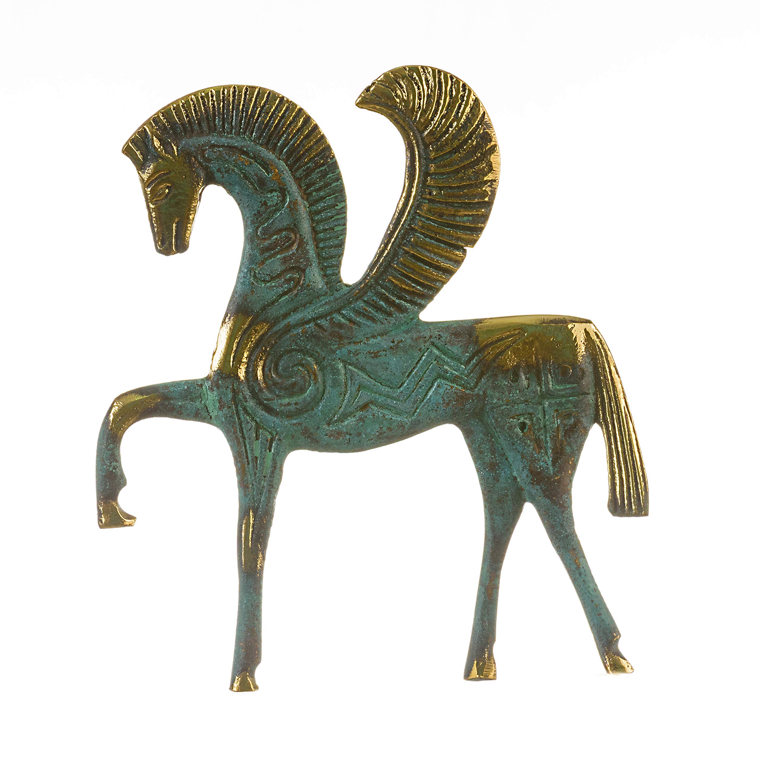 BeautifulGreekStatues Pegasus Winged Horse Statue Solid Bronze Ancient Greek Handmade Museum Replica