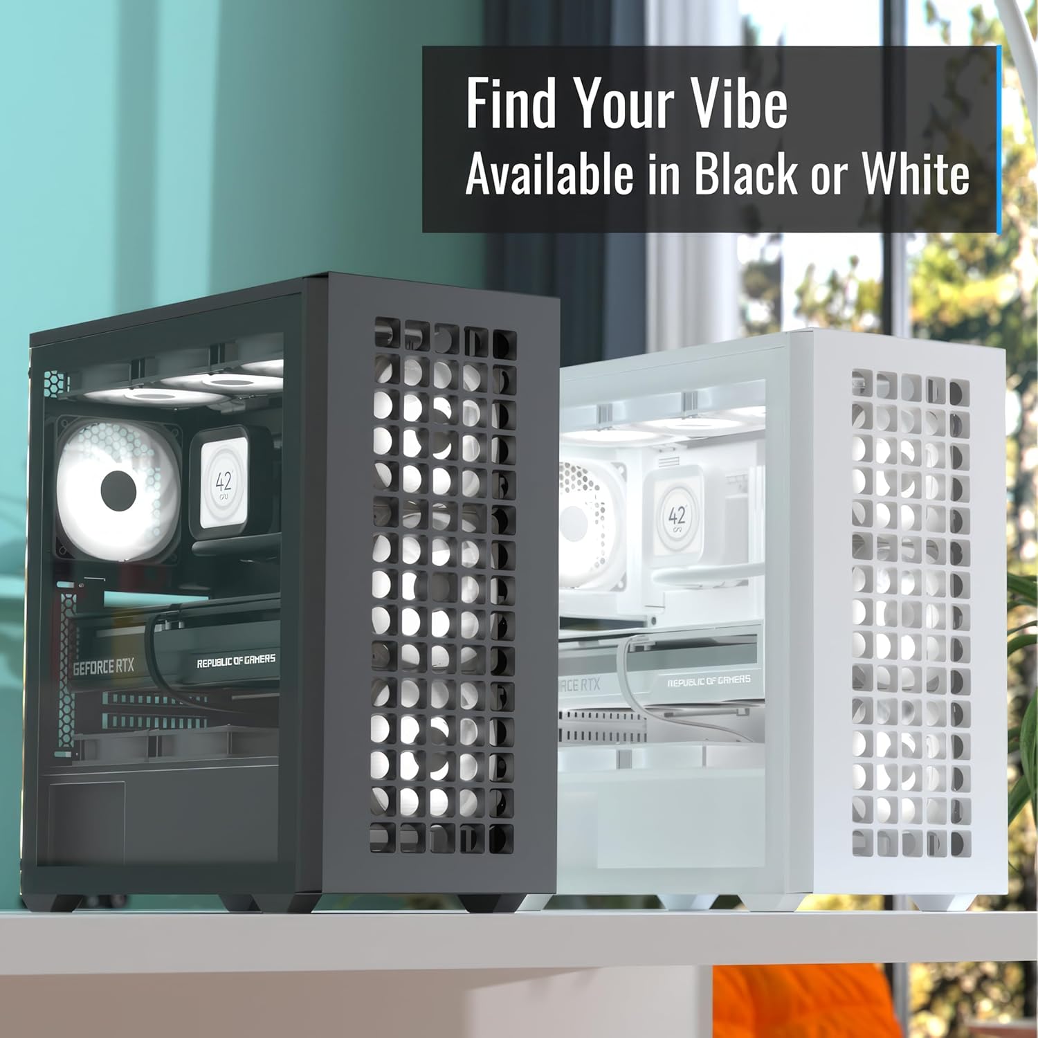 AeroCool D502A Mid Tower Case, Mesh Front Panel, 360mm Radiator Support, 11 Fan Slots, 400mm GPU, ATX/m-ATX/mini-ITX, Magnetic Dust Filters, SPCC Steel Construction, Trendy PC Build, White