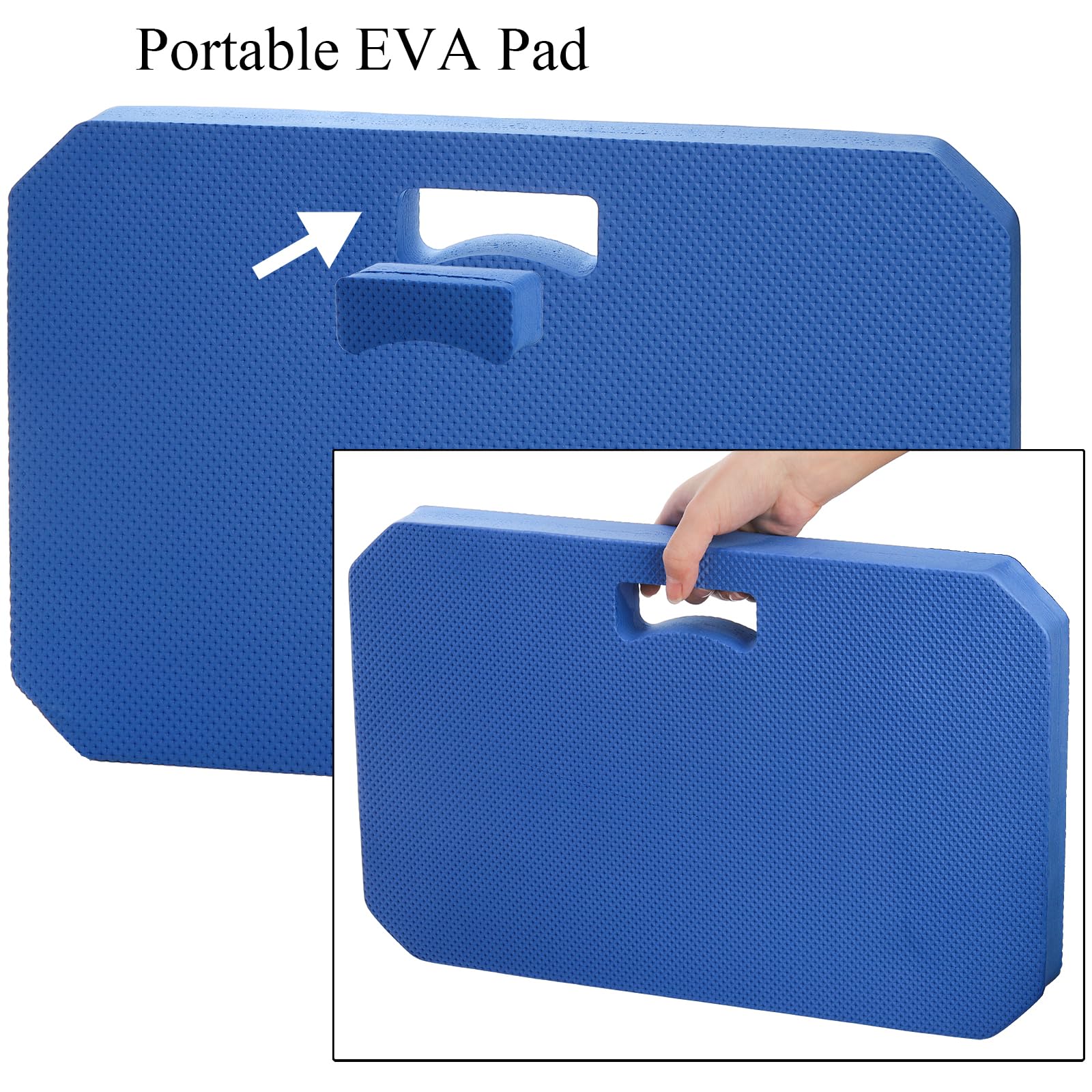 Hacaroa, Set mit 3 Extra-dicken Knieschonern, hochdichter Schaumstoff Garten-Knieschoner, bequeme Knieschoner für Arbeit, Yoga, Sport, Babybaden, leicht, wasserabweisend, blau