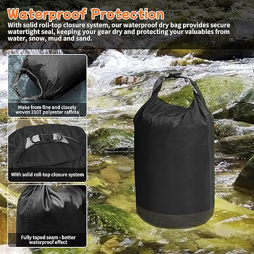 Miniatura 4 de Desoto Bolsa seca impermeable, 2 paquetes, 2L5L10L20L40L70L, bolsa de almacenamiento en seco para mantener el equipo seco limpio para kayak,