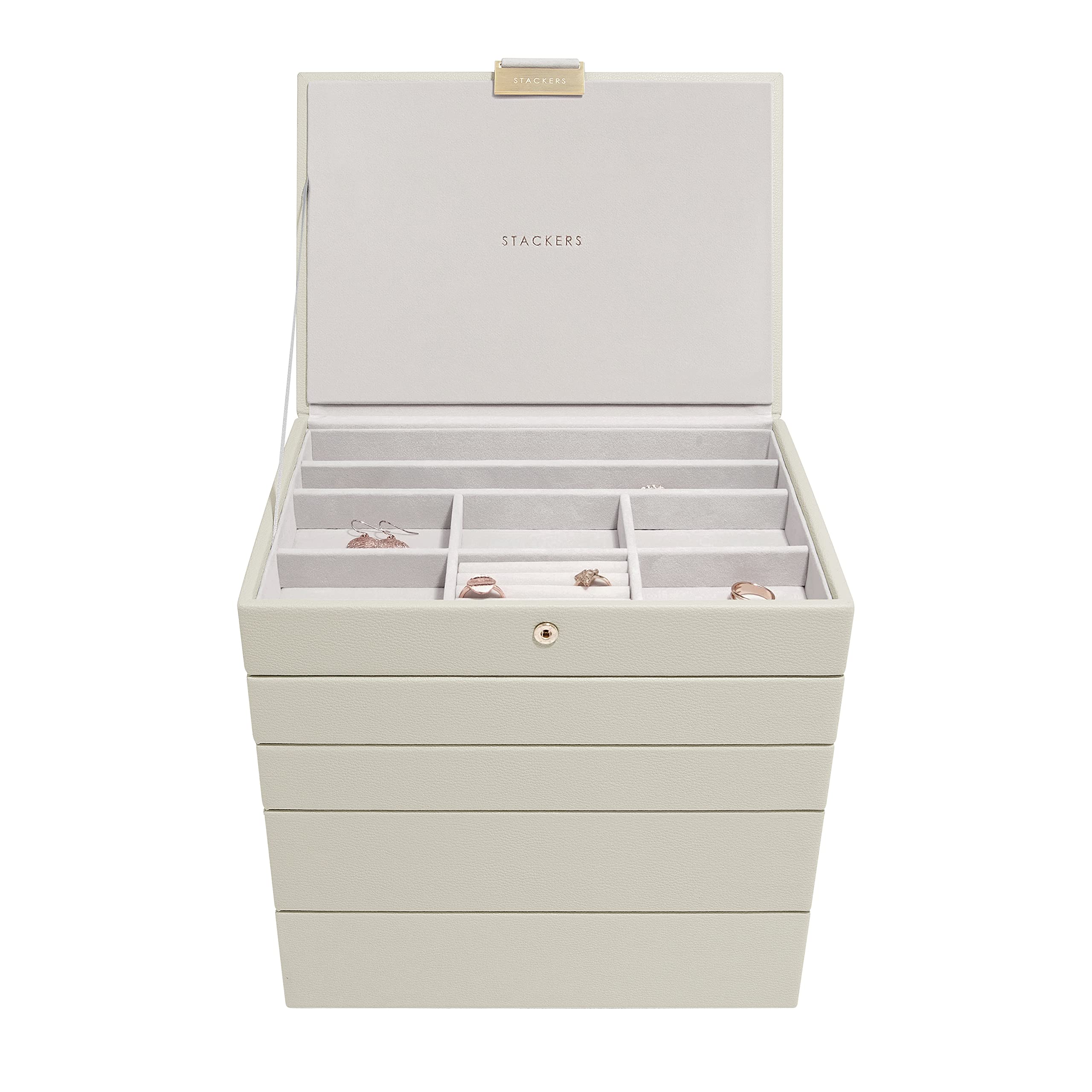 Stackers Oatmeal Classic Medium Jewellery Box, Set Of 5
