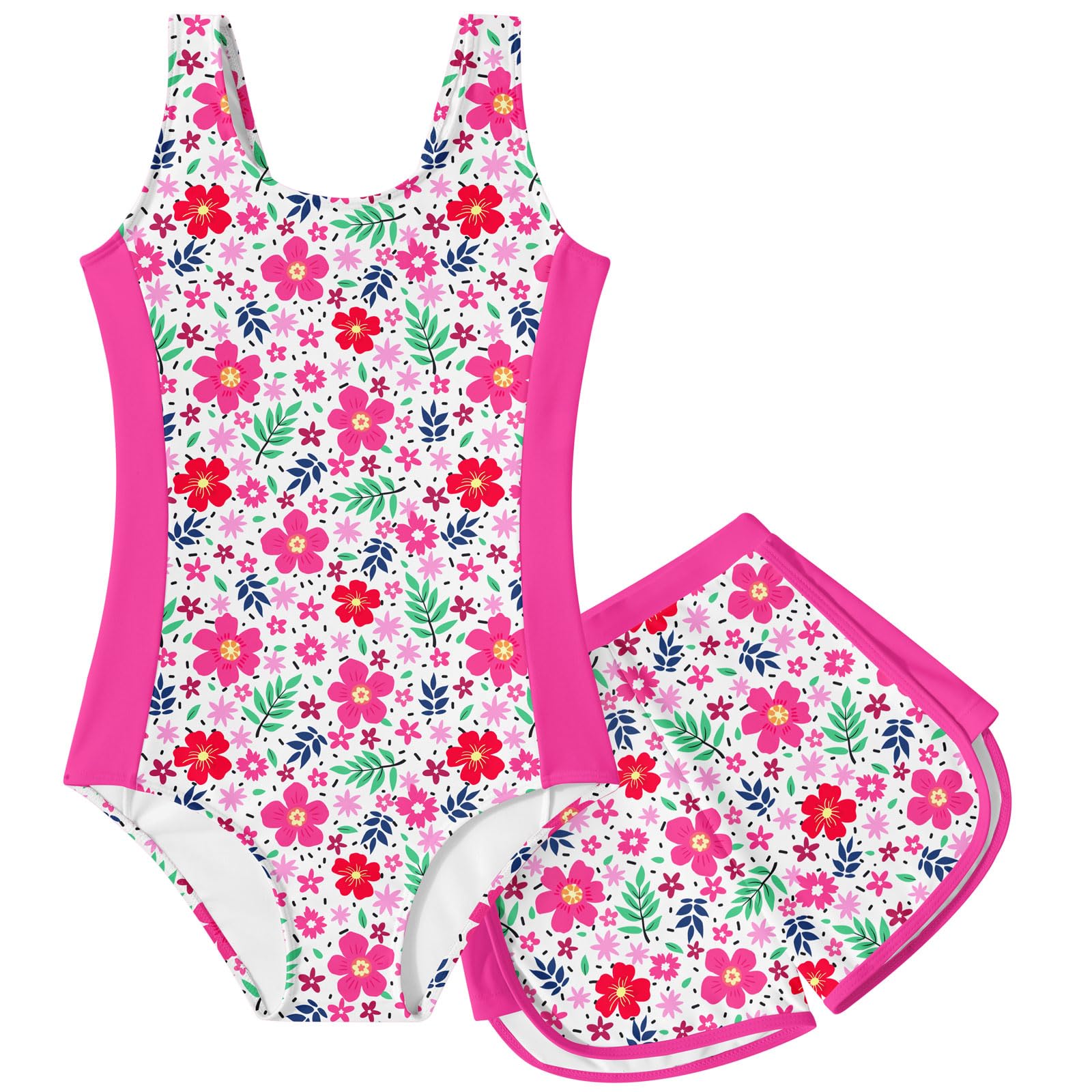 TUONROAD Toddler Girls One Piece Swimsuit Bathing Suit with Short for 3-9