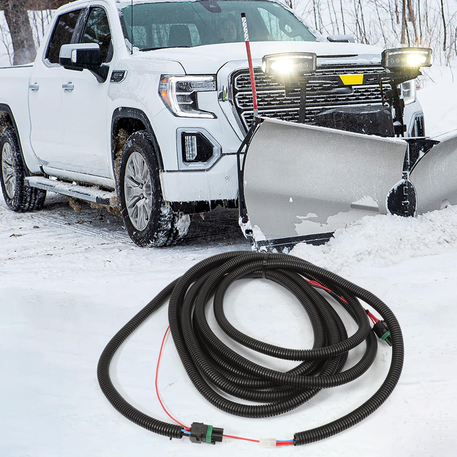 2 Plugs Truck Side Fleet Flex Wiring Isolation Module Control Harness Compatible with Western Fisher Blizzard SnowEx Snowplow, Replaces 28587