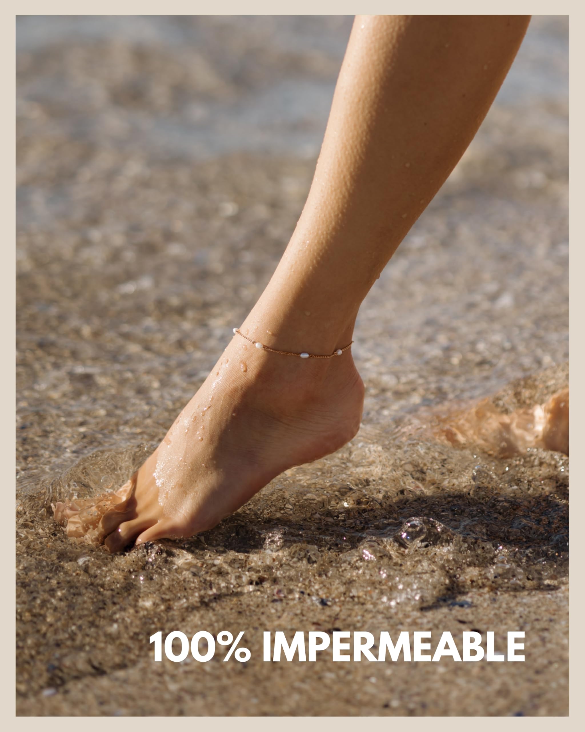 Tobillera con perlas auténticas de agua dulce - Tobillera perlas impermeables - Tobillera ajustable señora en oro, plata y oro rosa
