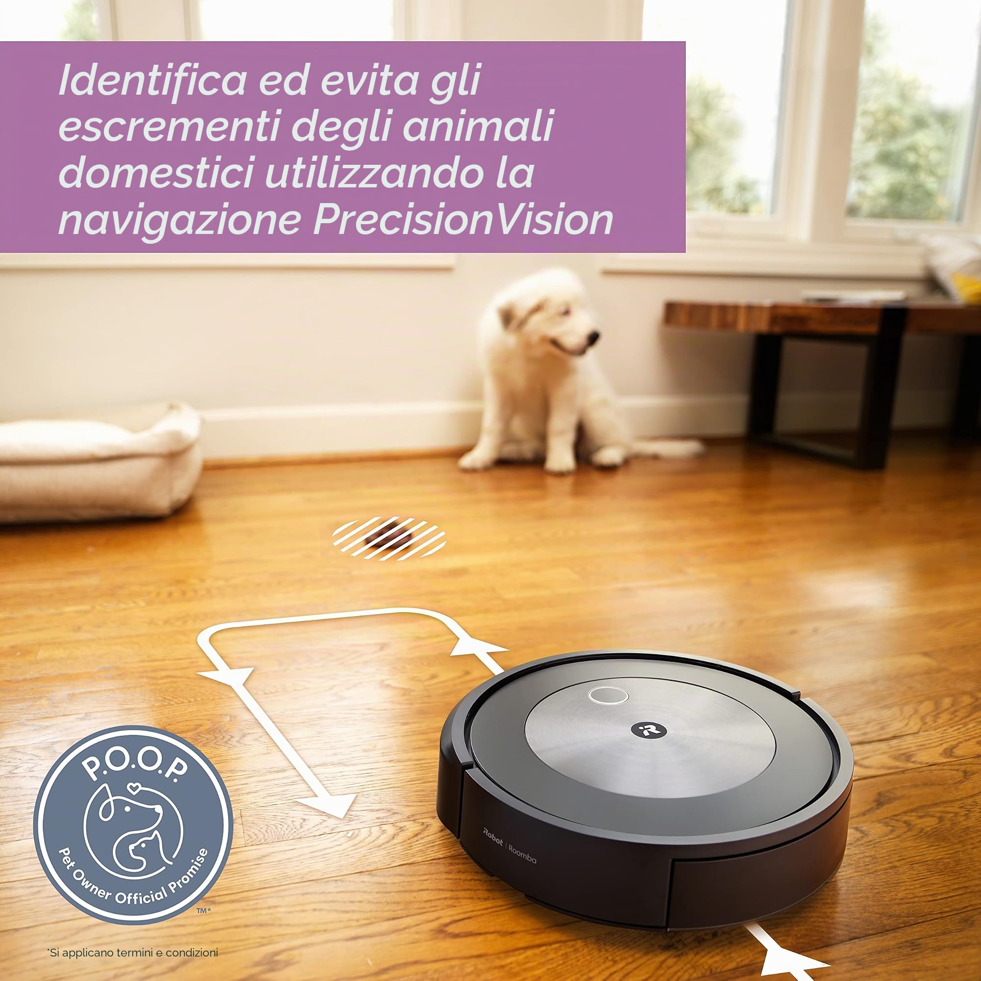 iRobot Roomba J7 (7150) Aspirapolvere Robot Collegato al Wi-Fi: identifica ed evita ostacoli, mappatura intelligente, funziona con Alexa, ideale per peli di animali domestici, tappeti, pavimenti duri