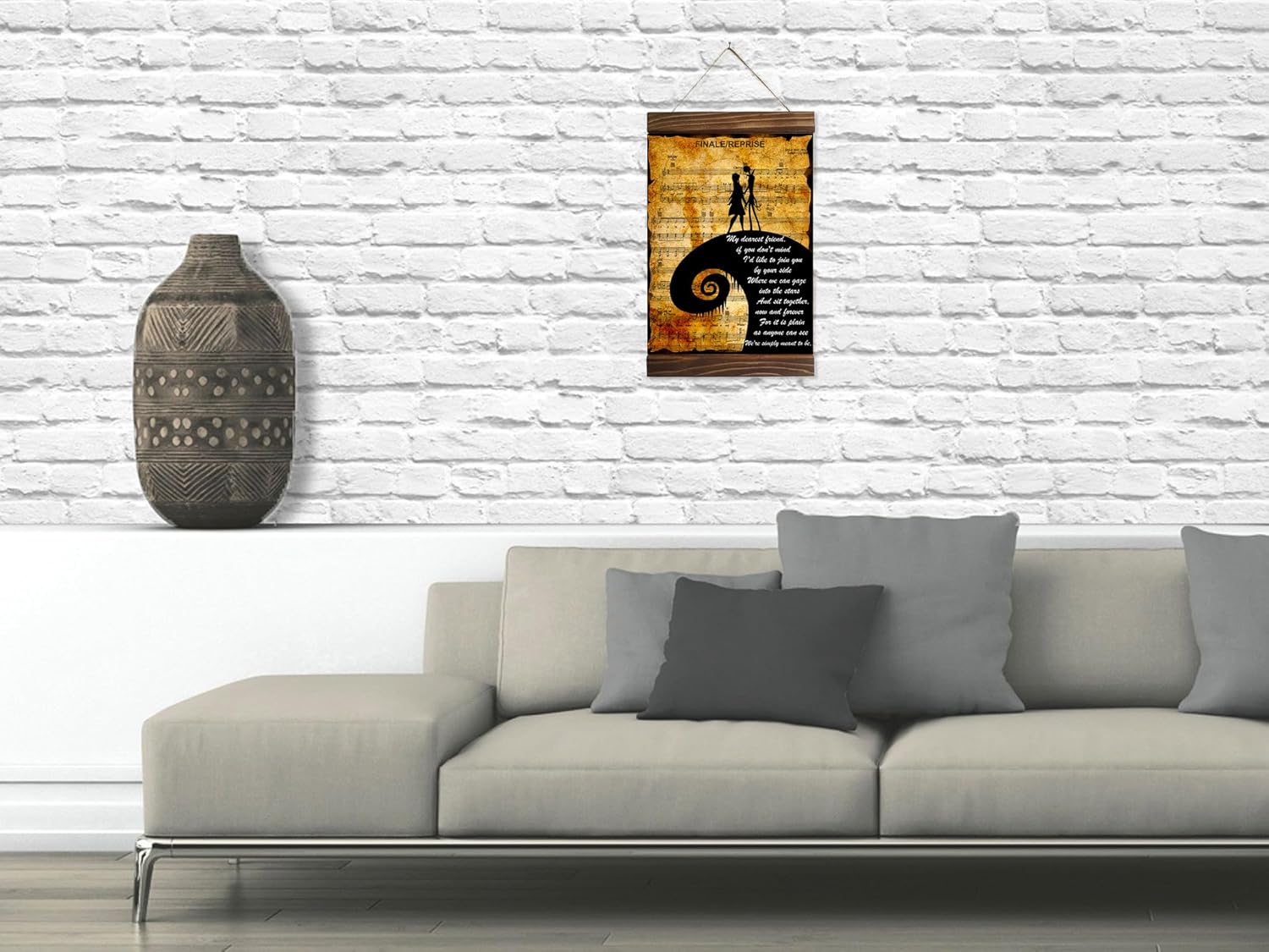 The Nightmare Before Christmas Canvas Print - Jack Skellington Sally Sheet Music - Simply Meant To Be - Large 17.3" x 23.2"