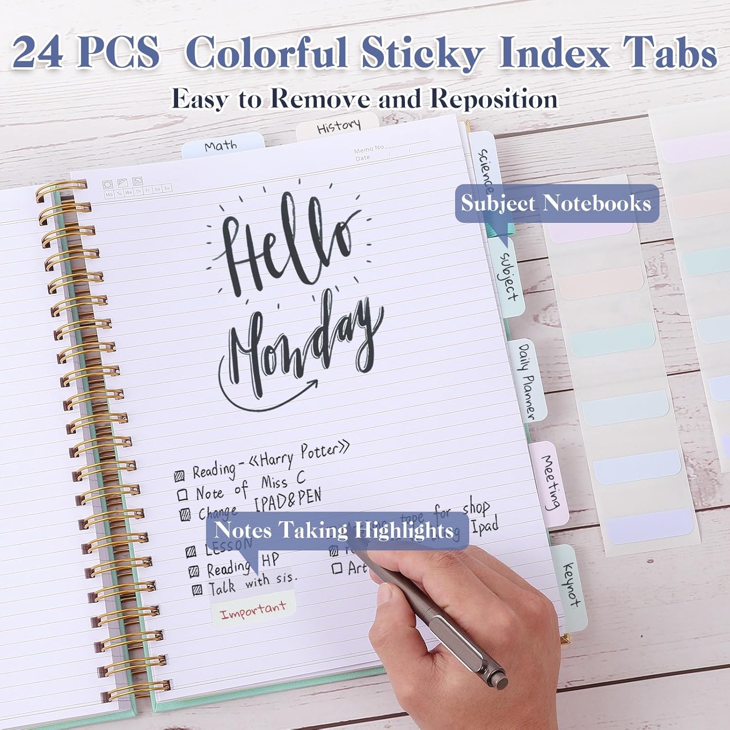 Journaling Notebooks 8.5" x 11", Hardcover Spiral Notebook, Leather Journal Notebook for Women Girls, College Ruled Notebook with Numbered Page, Pocket, Purple Large Organizer Notebook for Work School - Image 4