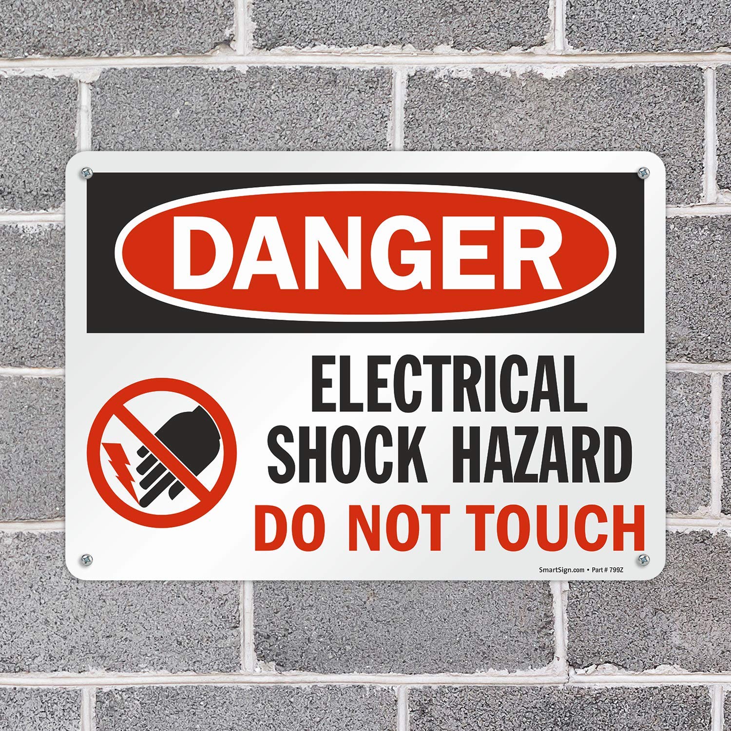 Electrical Hazard Warning Label - 3.5x5 Inch Laminated Vinyl Do Not Touch Sign