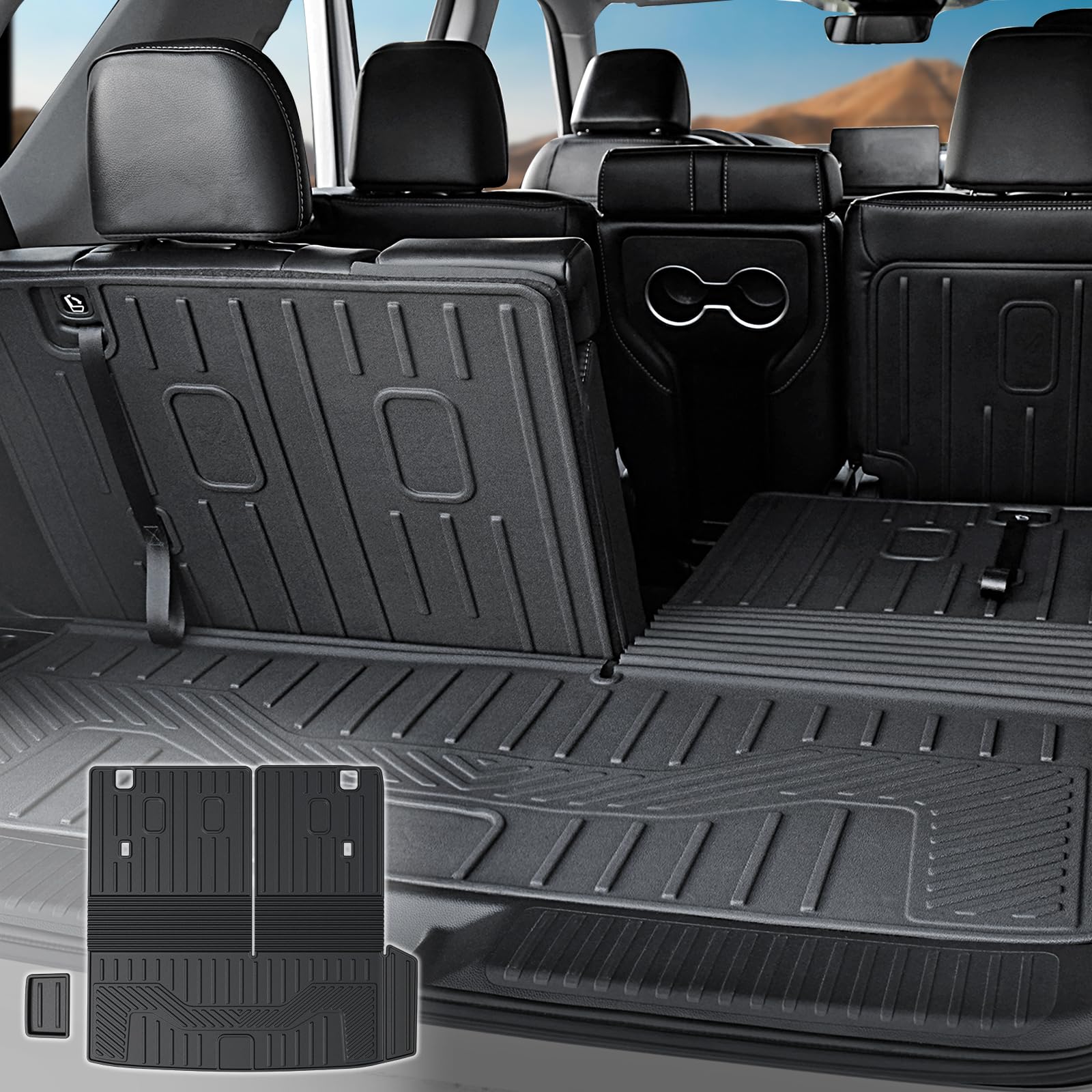 Cargo Mat for Honda Pilot 2023-2026 Accessories, w/Side Mats