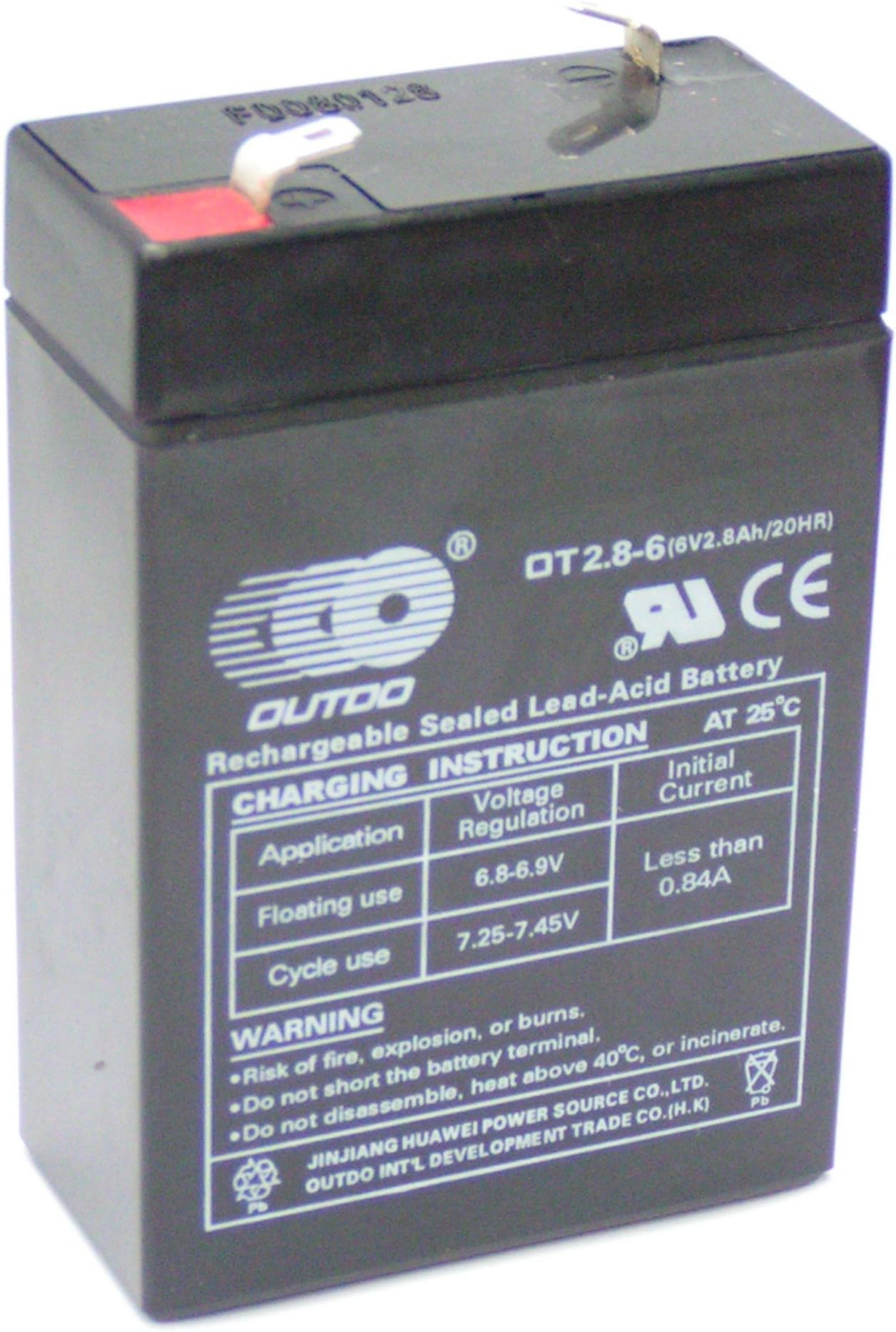 6v Rechargeable Sealed Lead Acid - AGM - VRLA Battery (6V 2.8Ah)