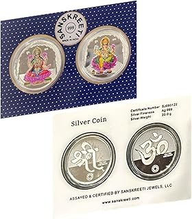 2020 No Mint Mark 999 Pure Silver Ganesha Lakshmi/Laxmi Meena Coin 20 Gram Set Silver Seller Perfect Uncirculated