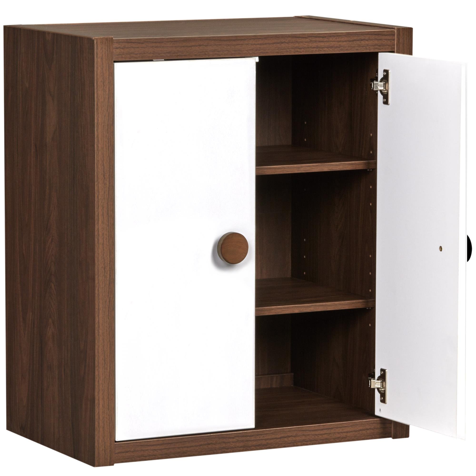 Little Seeds Sierra Ridge Terra Modular Bookcase with Doors, Walnut/White