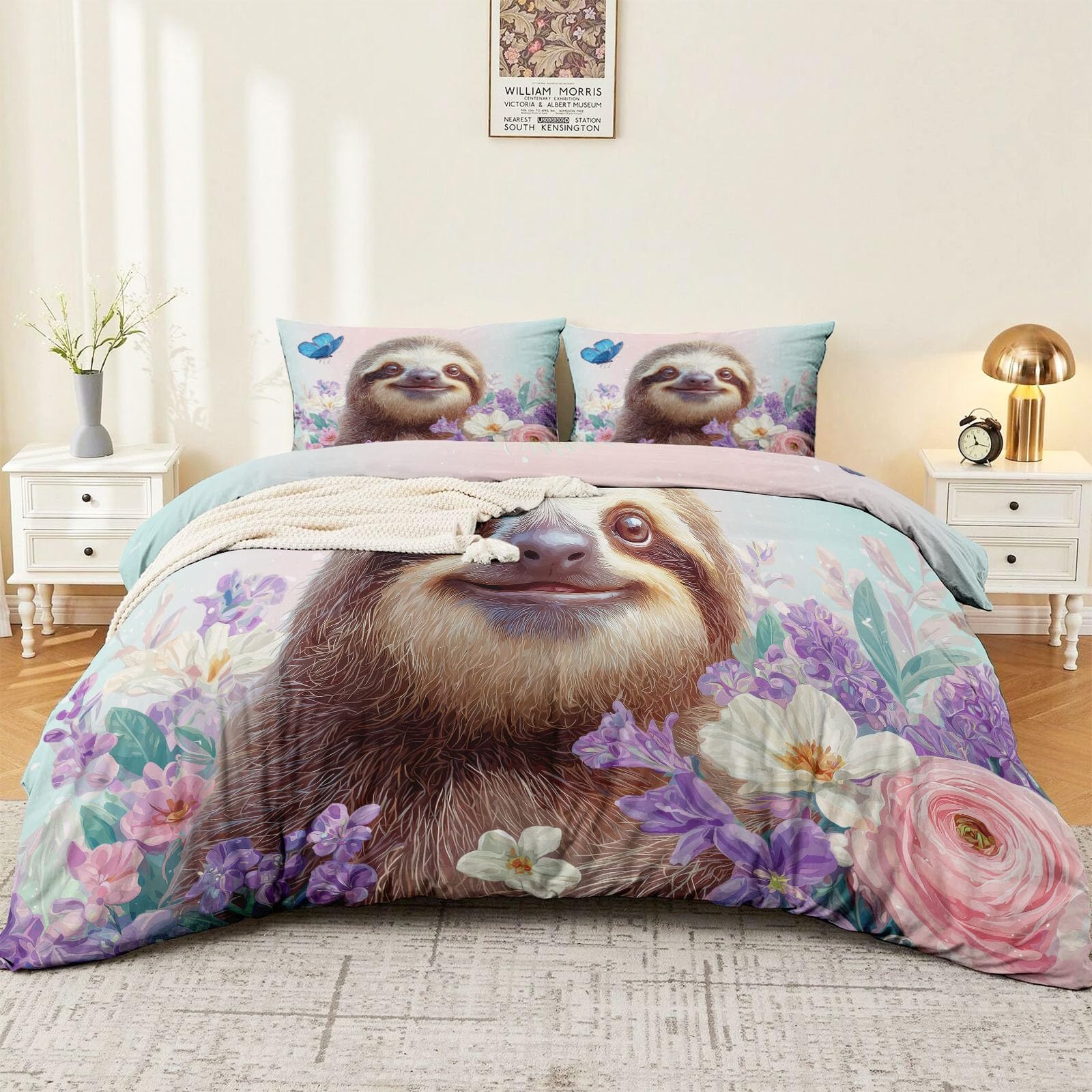 Housse de couette 240x260 paresseux lit double microfibre