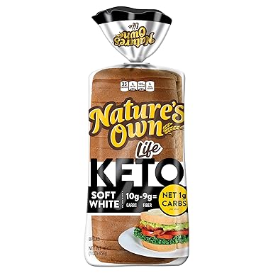 Nature's Own Life Keto Soft White Bread, Net 1 Carb Sliced White Keto Bread, 16 oz Loaf