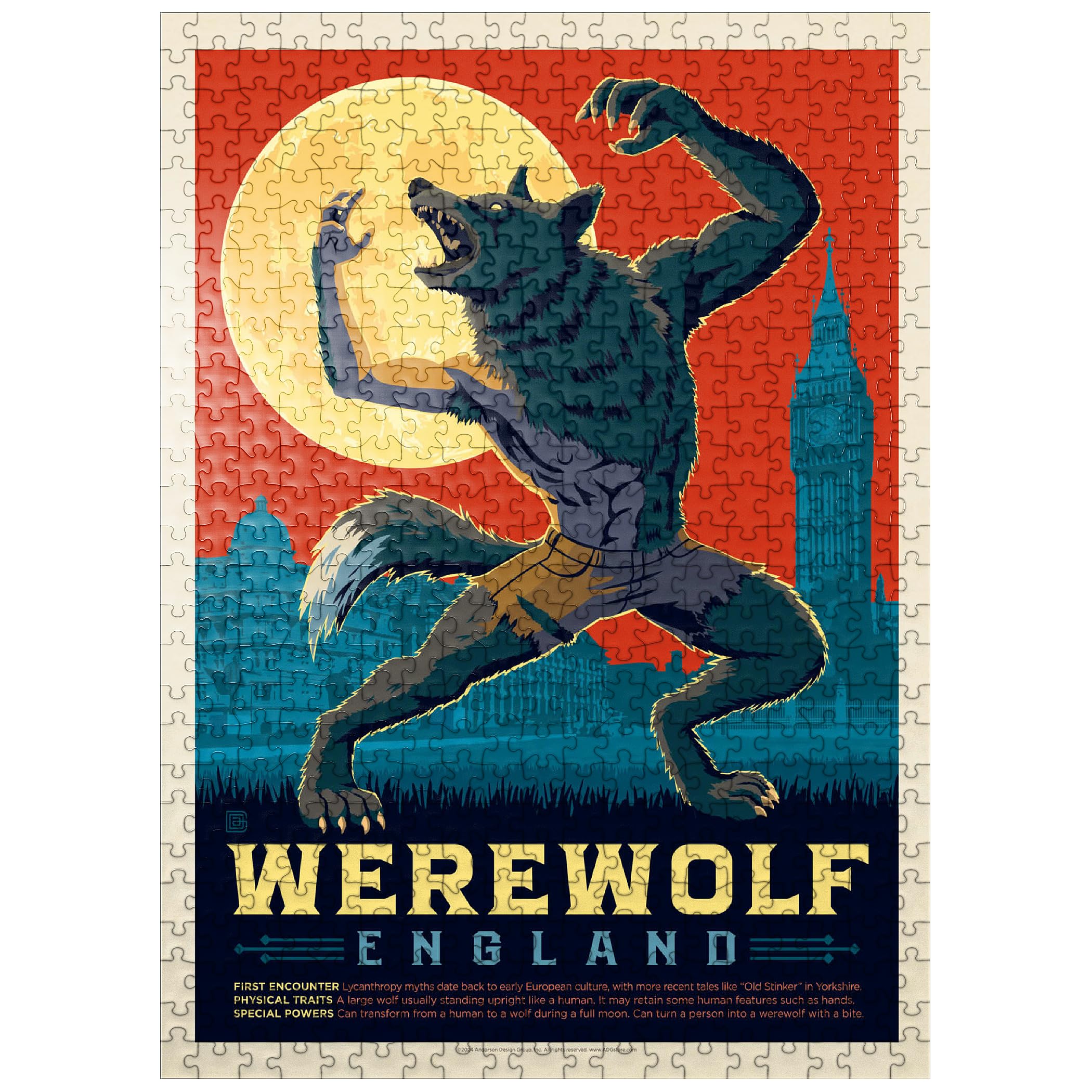 Amazon | MyPuzzle 神話上の生き物:狼男(イギリス)、ビンテージ  