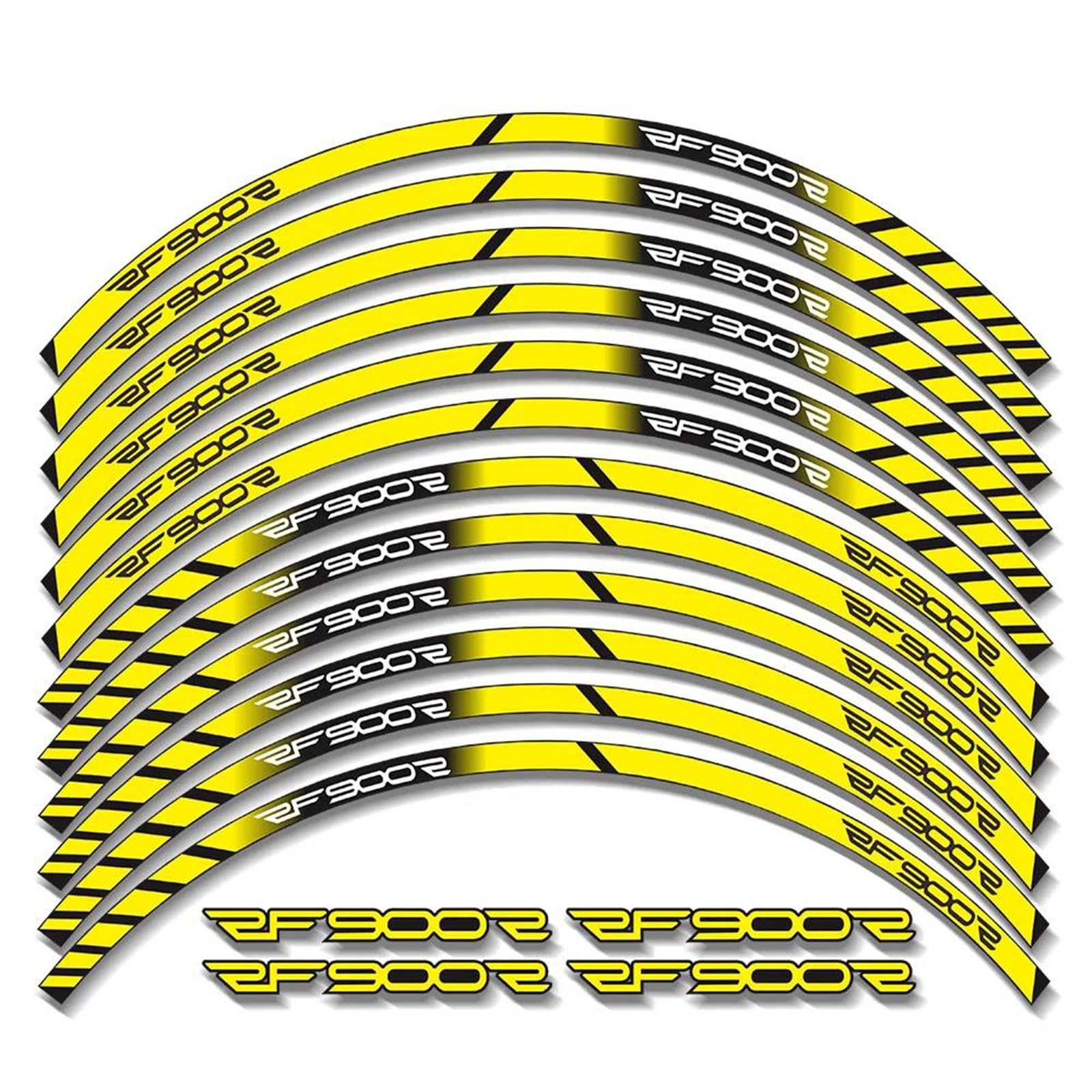 Ntpjk Yellow Sticker Part Motorcycle Wheel Ring Sticker Waterproof Reflective For Suzuki Rf900r Rim Hub Stripe(Yellow)