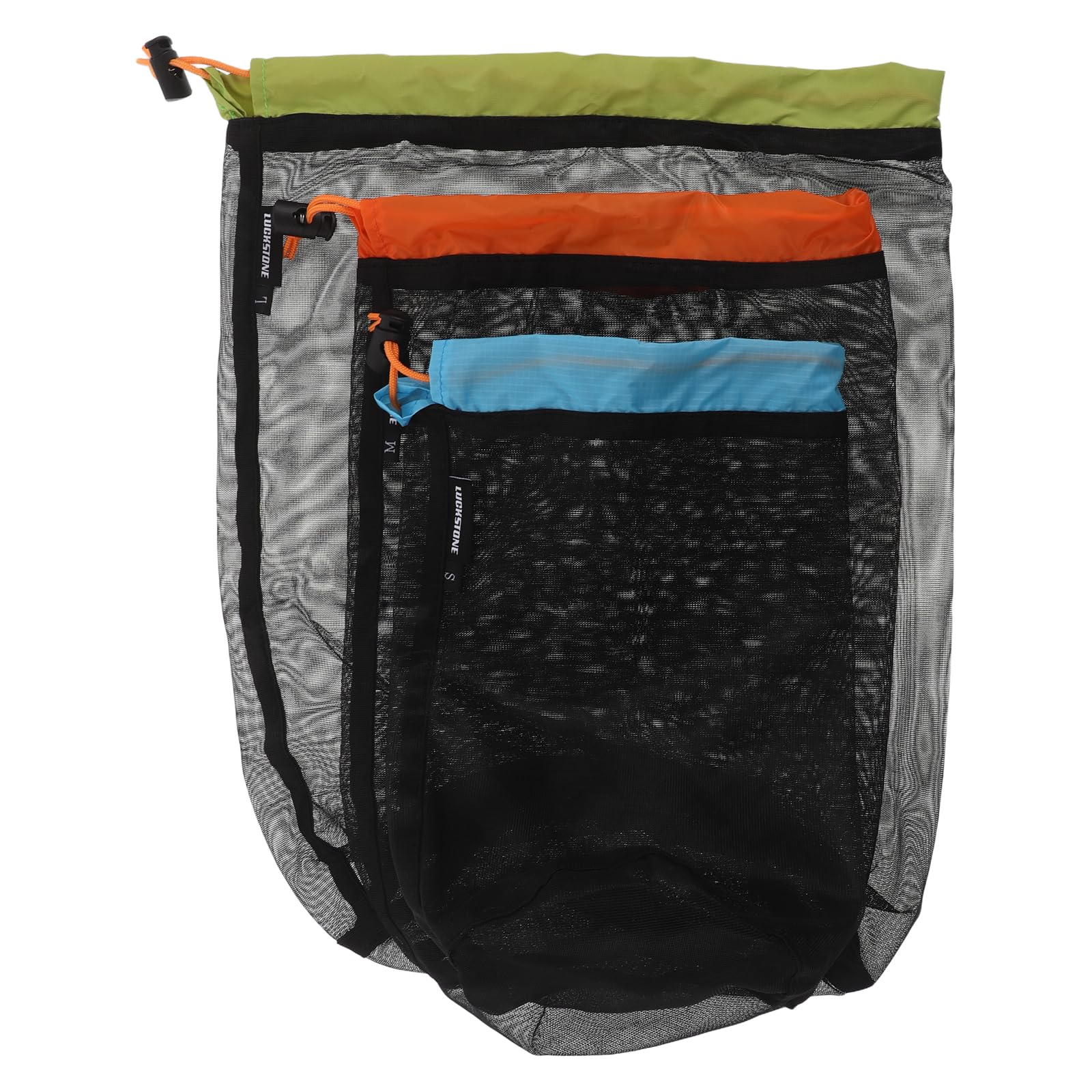 Leichter Kompressionssack Vielseitiger Reise Kompressionsbeutel 3 Stück-Pack aus Netzgewebe zum Organisieren und Backpacking mit Kordelzug für Schlafsäcke