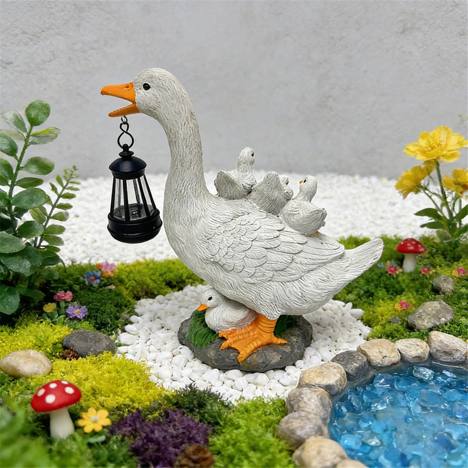 Statua da Giardino per Uccelli con Scultura Animali in Resina