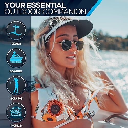 Vista 4 de No Headache Visera de sol para mujer, visera cuadrada, visera de golf, visera de tenis