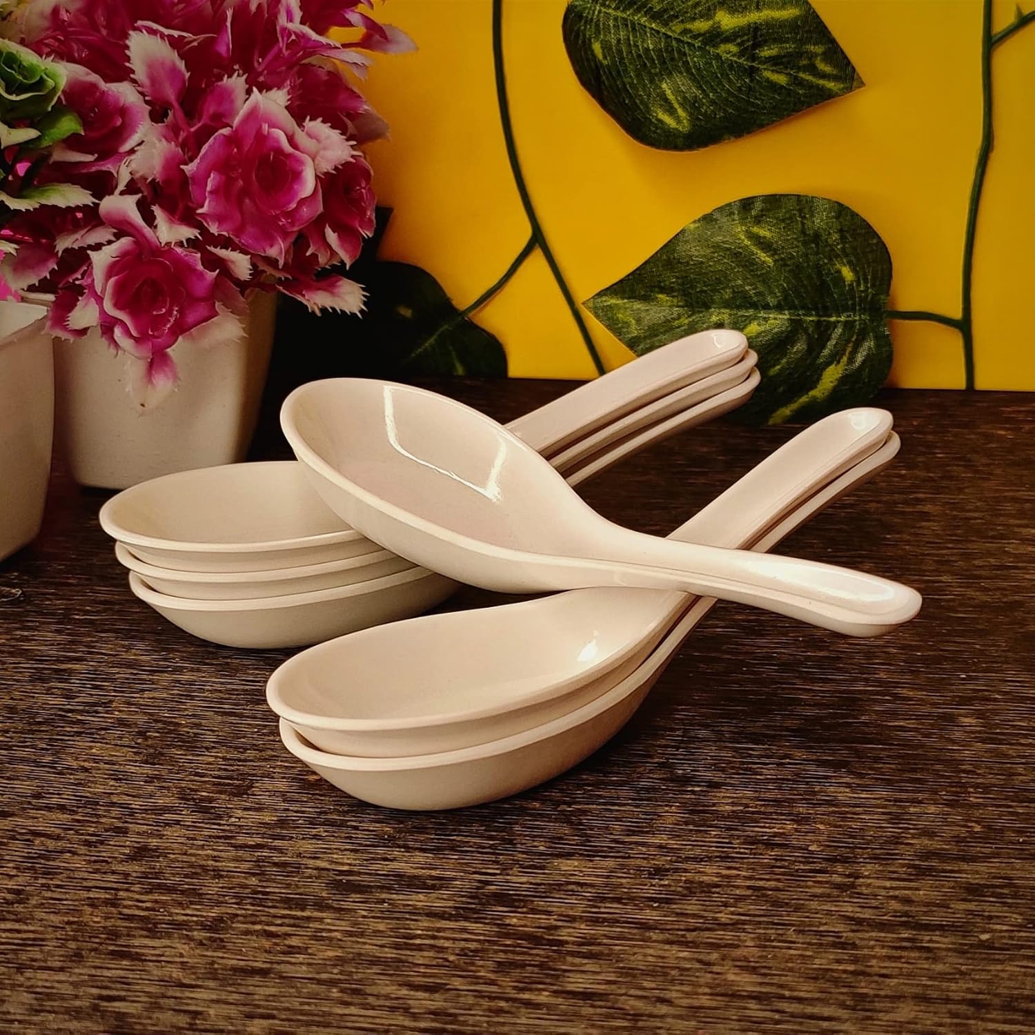 Buy Vemlons Soup Spoons, Soup Spoon Set of 6 Piece Melamine Soup Spoon