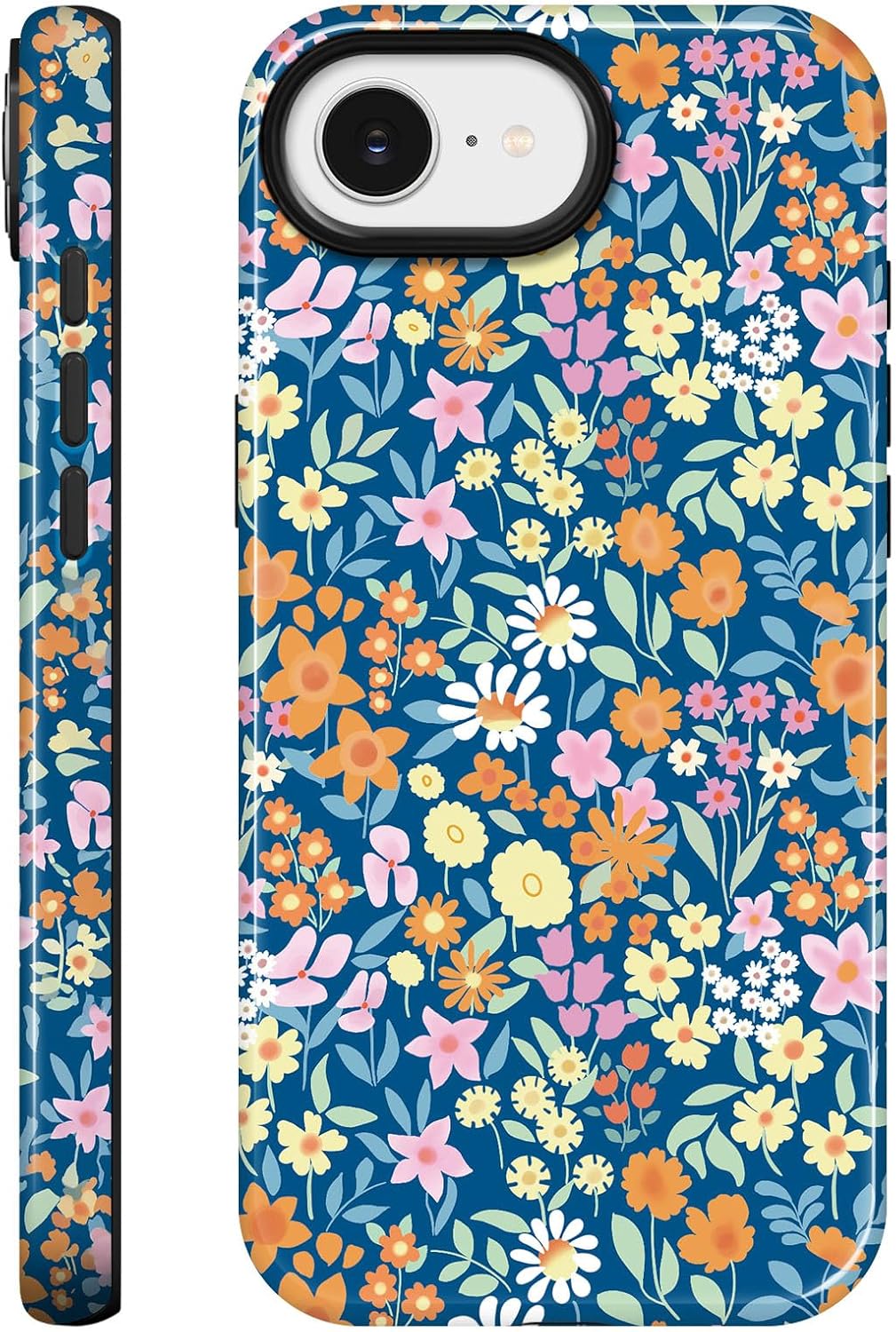 Kairos for iPhone 16e & iPhone 17e Case - Military Protection Navy Bloom