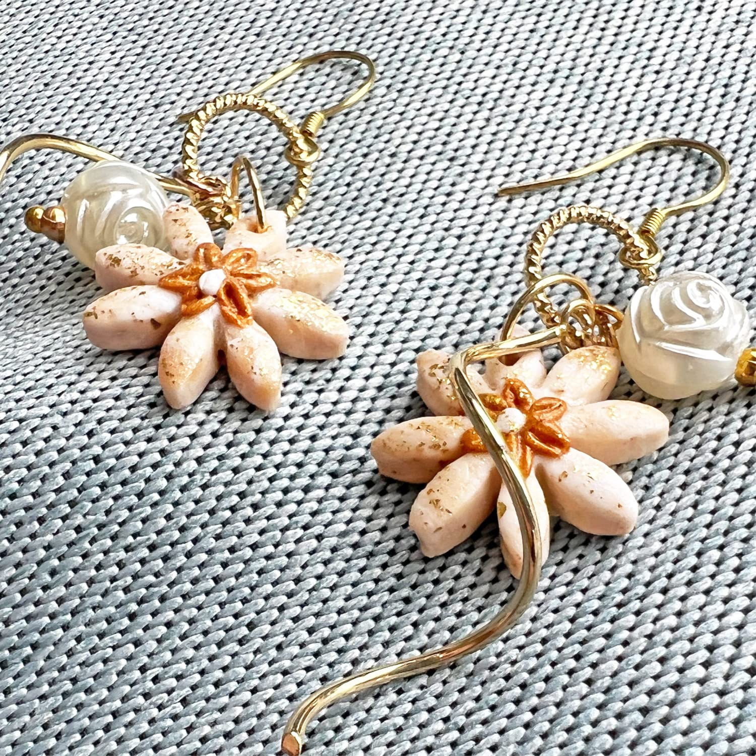 Orecchini Margherita Donna Argento 925 Fiore Orecchini Handmade Originale Pendenti Gioielli per Ragazza Anallergici Ideale Regalo per Donna Bambina