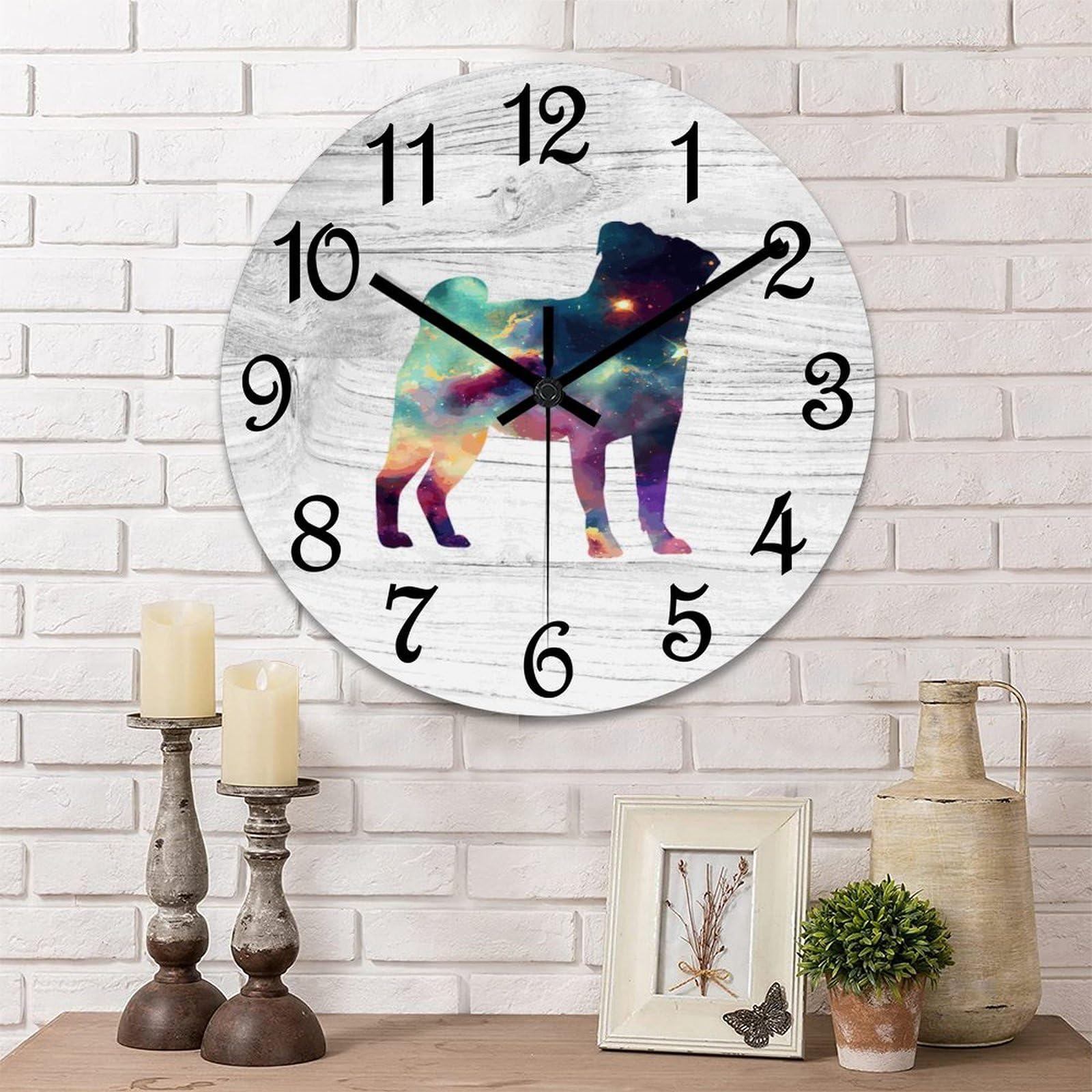 Horloge murale ronde carlin silencieuse 38 cm - Grande horloge moderne salon et chambre