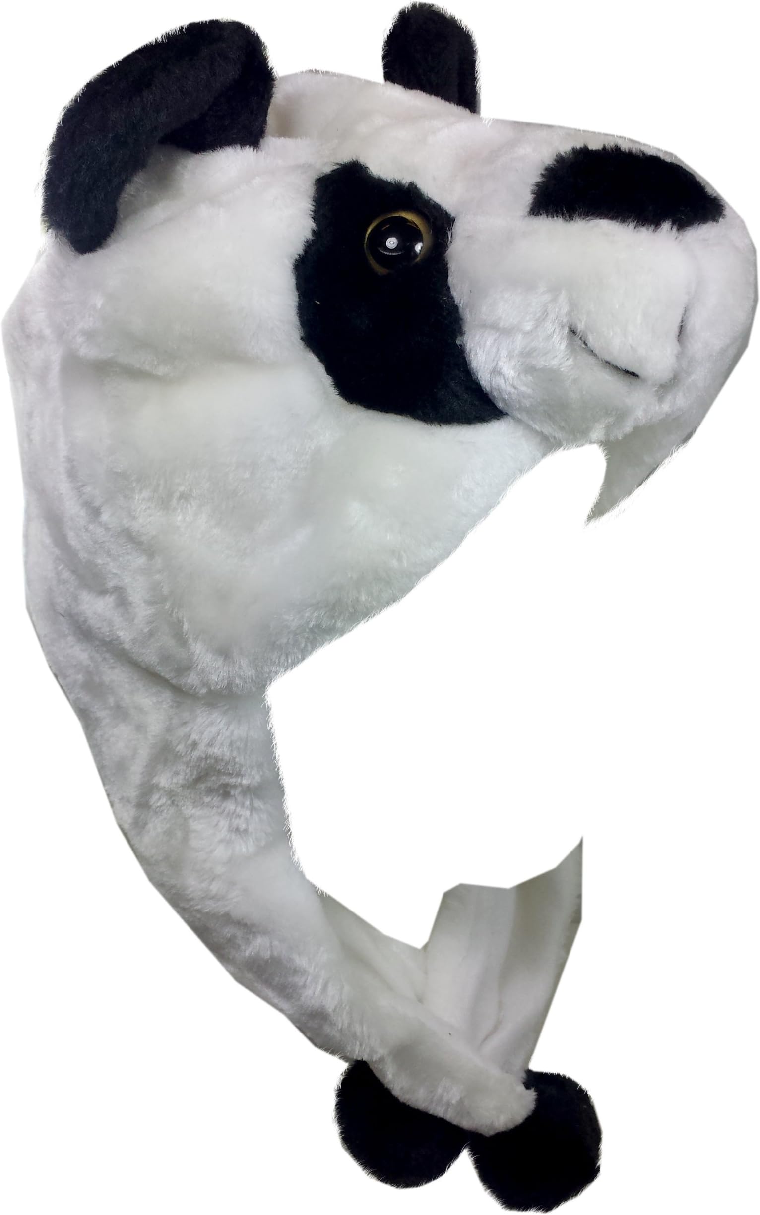 Plush Animal Hat with Ear Flaps That Button Under The Chin