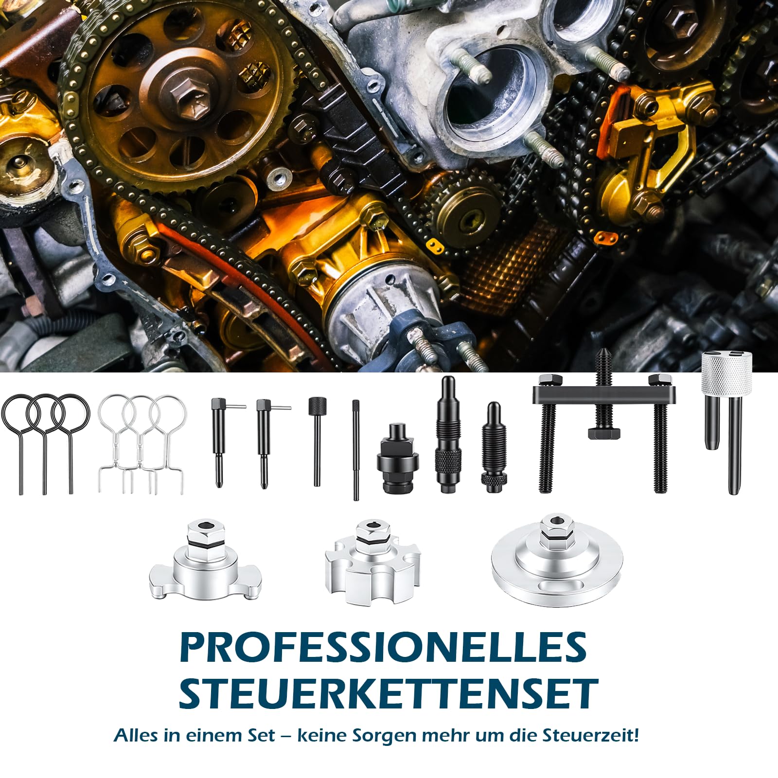 Narzędzie do paska rozrządu, kompatybilne z VW Audi 2.0 TDI, 2.7, 3.0 TDI V6, 4.0 TDI, 4.2 TDI V8, Q7, zestaw narzędzi do regulacji łańcucha rozrządu i paska rozrządu, narzędzie blokujące wałka