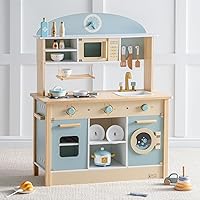 ROBUD Wooden Play Kitchen Set for Toddlers 3+ | Durable Toy Kitchen Playset, Imaginative Role-Play Gift for Boys Girls