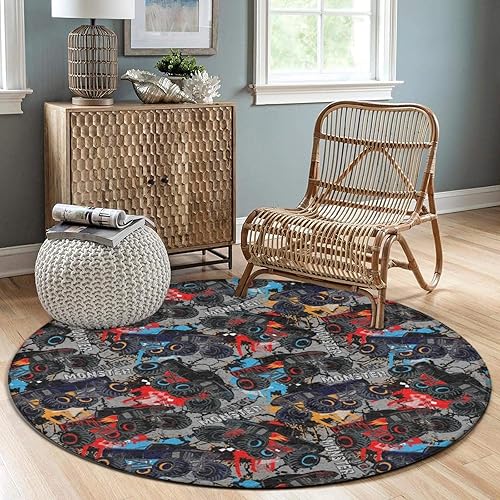 Miniatura 3 de Alfombra redonda de espuma viscoelástica, alfombra de entrada, arte elegante para el hogar, 36 pulgadas de diámetro, suaves y antideslizantes,