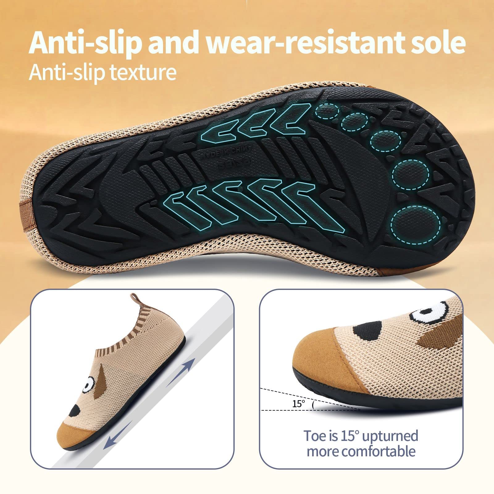 WateLves Pantofole per Bambini Unisex Scarpe a Magli Antiscivolo Ciabatte da Casa per danno la sensazione di camminare a piedi nudi Antiscivolo & Leggero