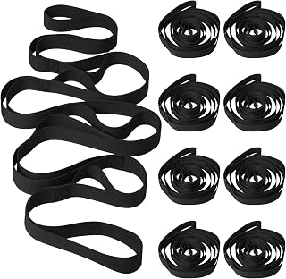 Foilswirl 8 Pack Stretching Strap with 10 Loops Bulk Yoga Strap Bulk for Physical Therapy Stretch Bands with Loops Non Elastic Bands for Exercise Dance