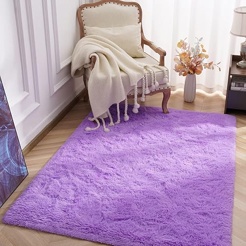 Miniatura 14 de Kimicole Alfombras de área grandes de 7 x 10 pies para sala de estar y dormitorio, alfombra suave y esponjosa, alfombras peludas antideslizantes