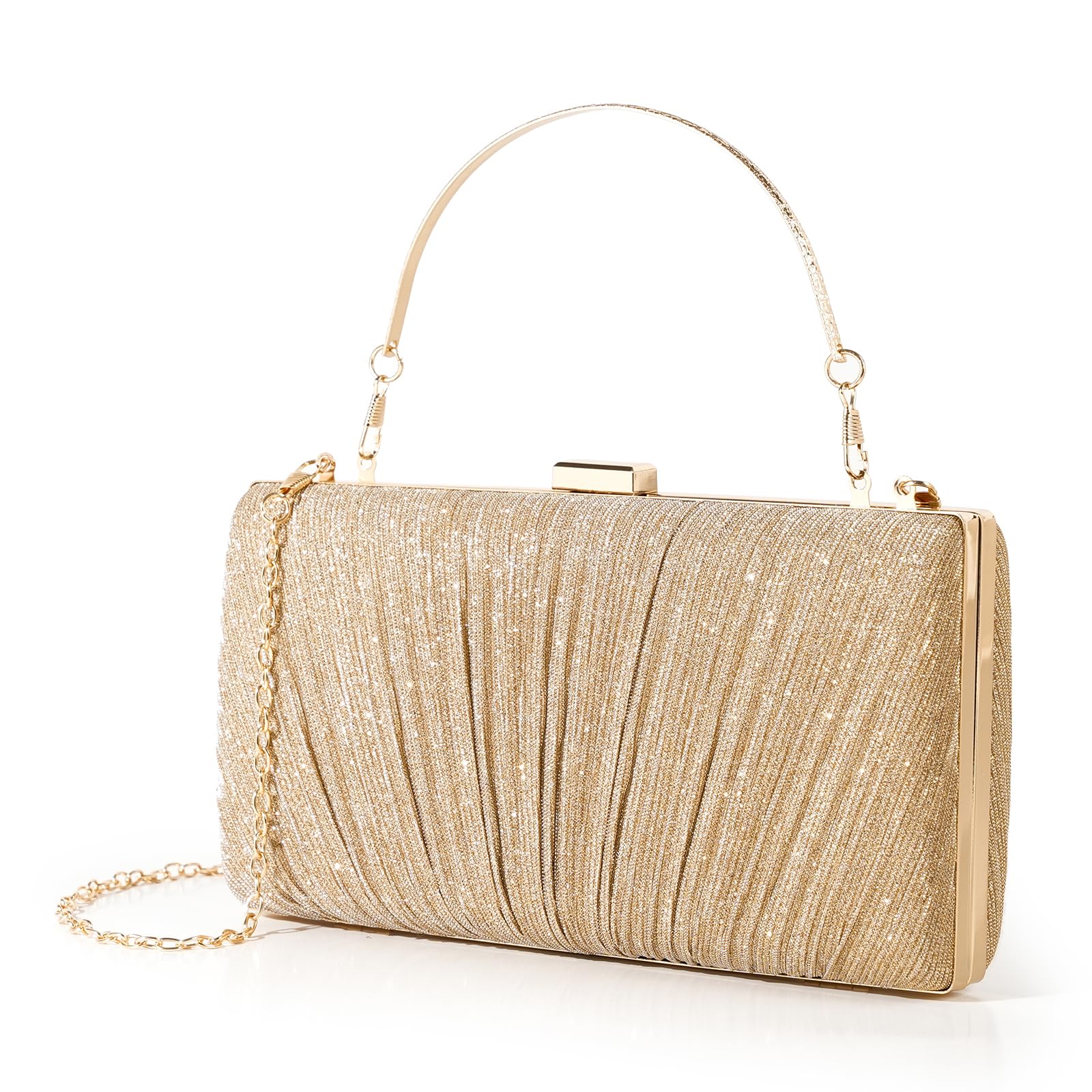 Clutch Purses for Women Pleated Evening Handbag with Chain Prom, Cocktail, and Wedding