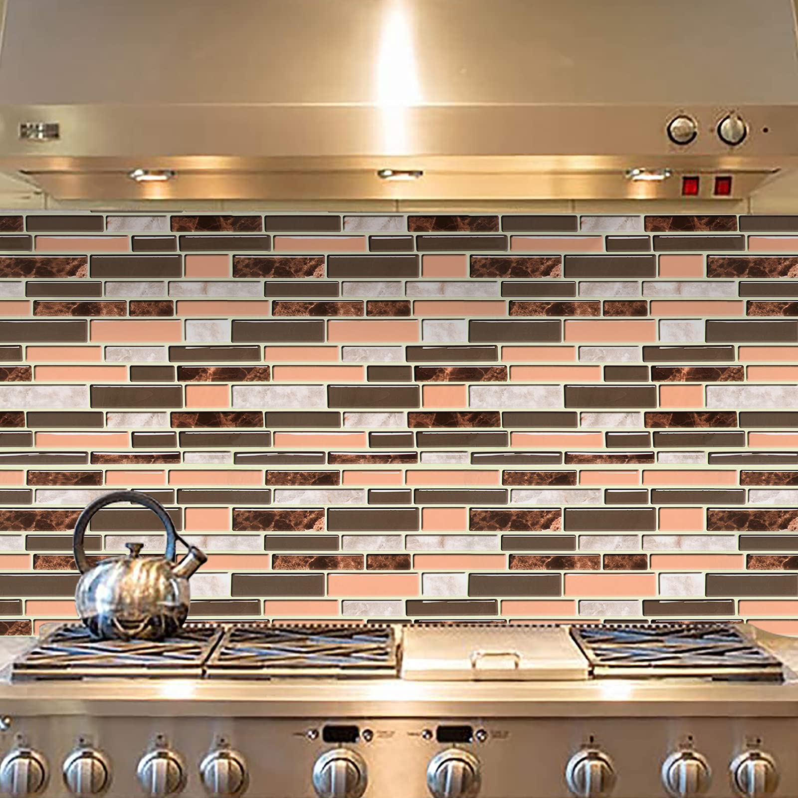 Grey and Brown Kitchen Wallpaper Peel and Stick Wallpaper 11.8”x 118.1” Removable Countertop Wallpaper for Kitchen Contact Wallpaper Bathroom Wallpaper Self Adhesive Backsplash Wall Paper Vinyl Film