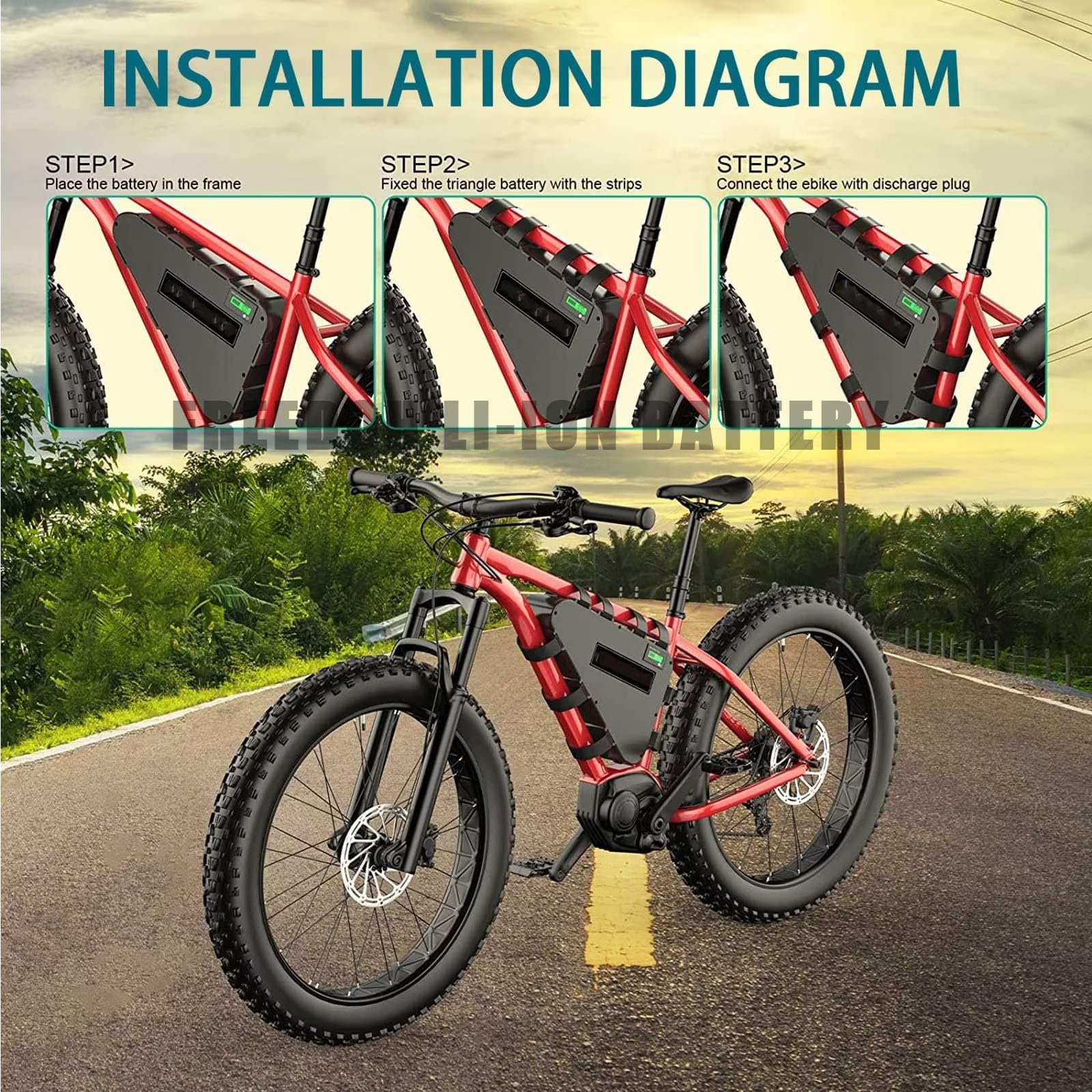 Amazon.co.jp: 48V 52V 電動自転車バッテリー 28.8Ah リチウムイオン