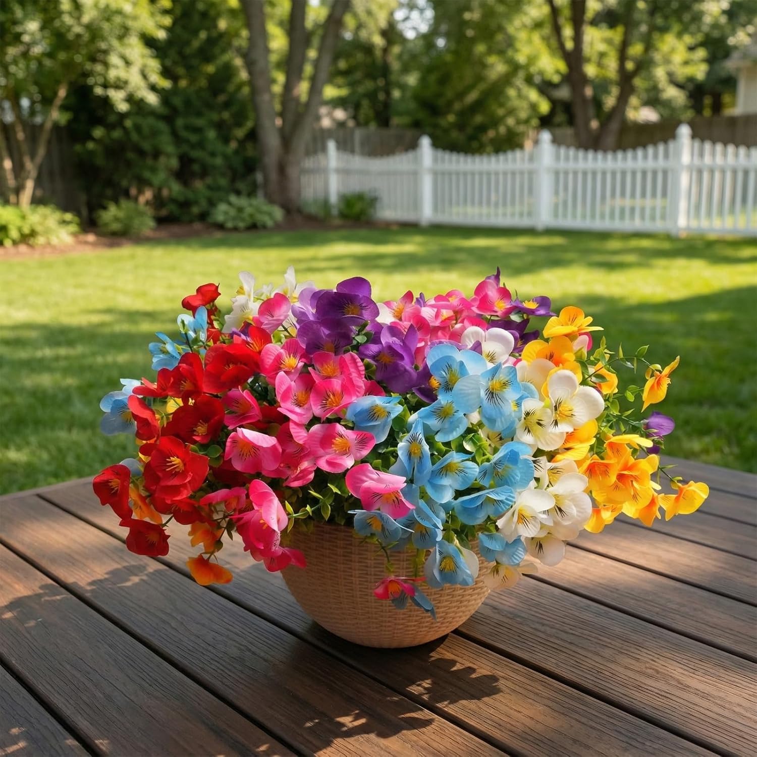 trytuny Artificial Flowers for Outdoor, Realistic Faux Plants for Outside Indoor Porch Patio Window Box Planter Home Decor (12Pcs Mixed Color)