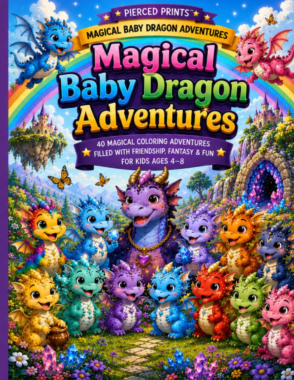 Magical Baby Dragon Adventures: 40 Magical Coloring Adventures Filled with Friendship, Fantasy & Fun for Kids Ages 4–8