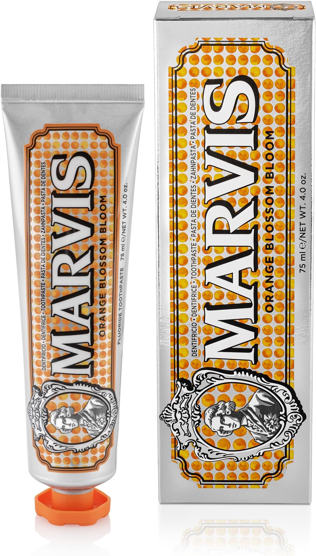 Orange Blossom Bloom Toothpaste, 1 x 75 ml | Sensational Orange Flavour, Helps Remove Plaque, Long-Lasting Freshness