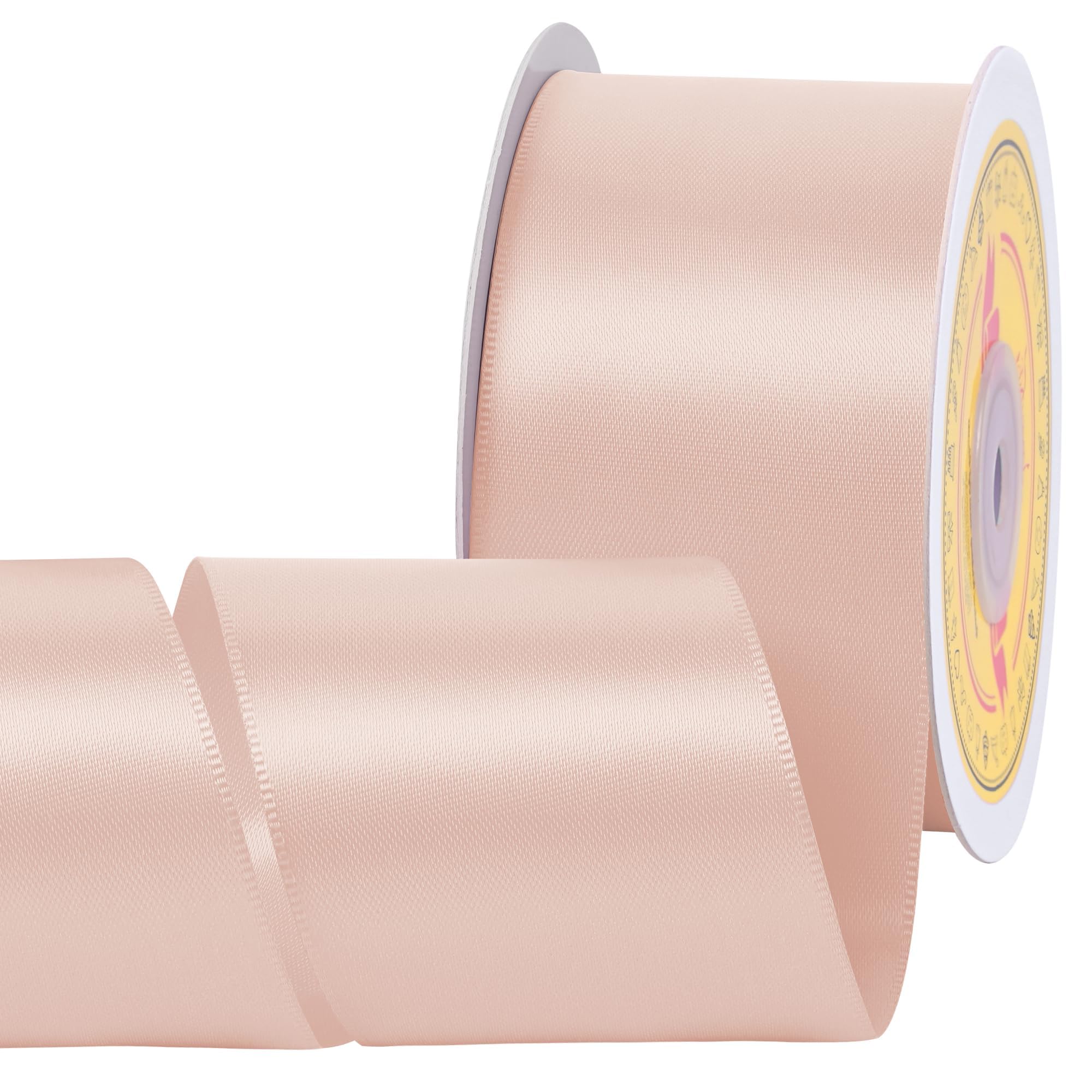 Double Face Moon Stone Satin Ribbon 2 Inch x 25 Yards Polyester Ribbon for Gift Wrapping Easter Weddings Party Decorations Hair Bows Invitations