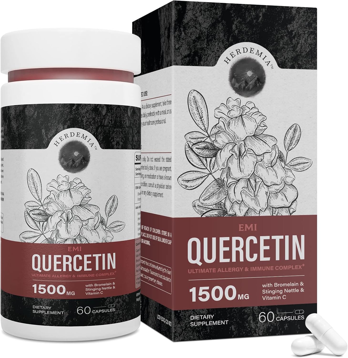 Quercetin 1500mg per Serving, 98 Highly Purified and Bioavailable EMI