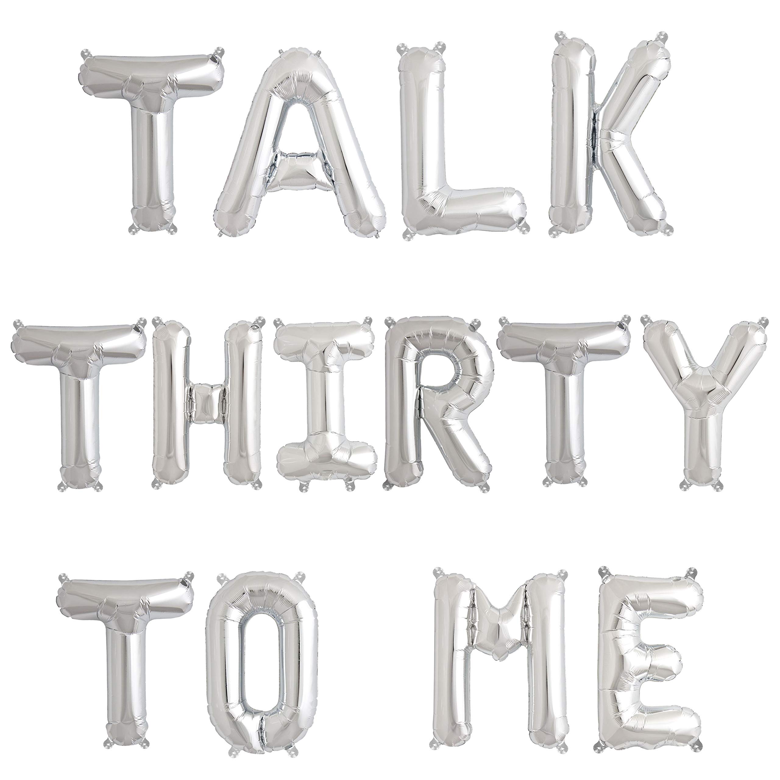 Talk Thirty To Me | NO HELIUM | Bunting Balloon Set (Silver)