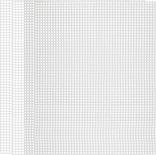 YHOLSDAS Hojas de lona de malla de plástico para bordado, lienzo de malla de PVC para manualidades, proyectos de ganchillo de punto, hacer divisores