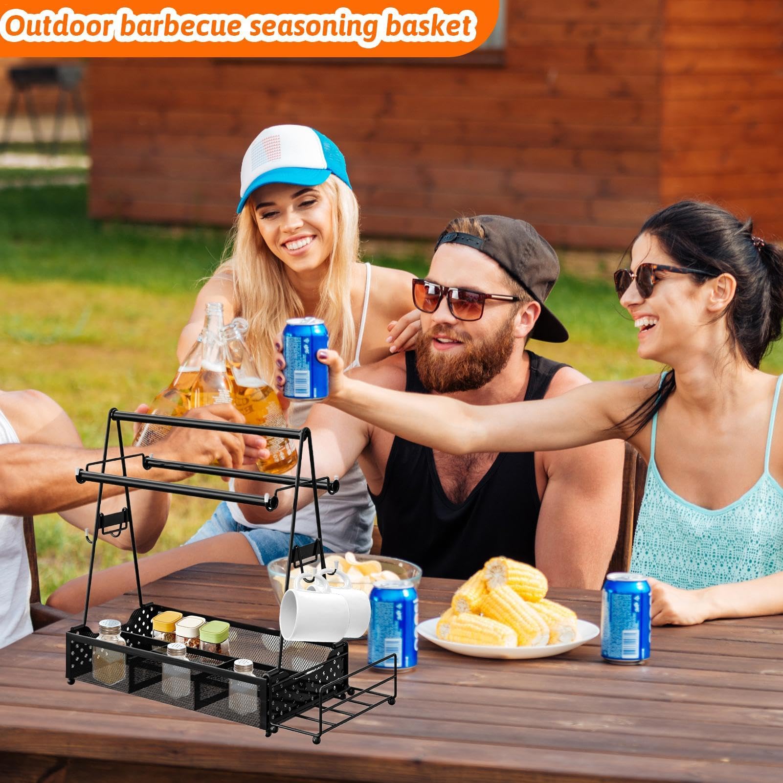 Outdoorowy organizer na przyprawy BBQ-Caddy, wielofunkcyjny piknikowy