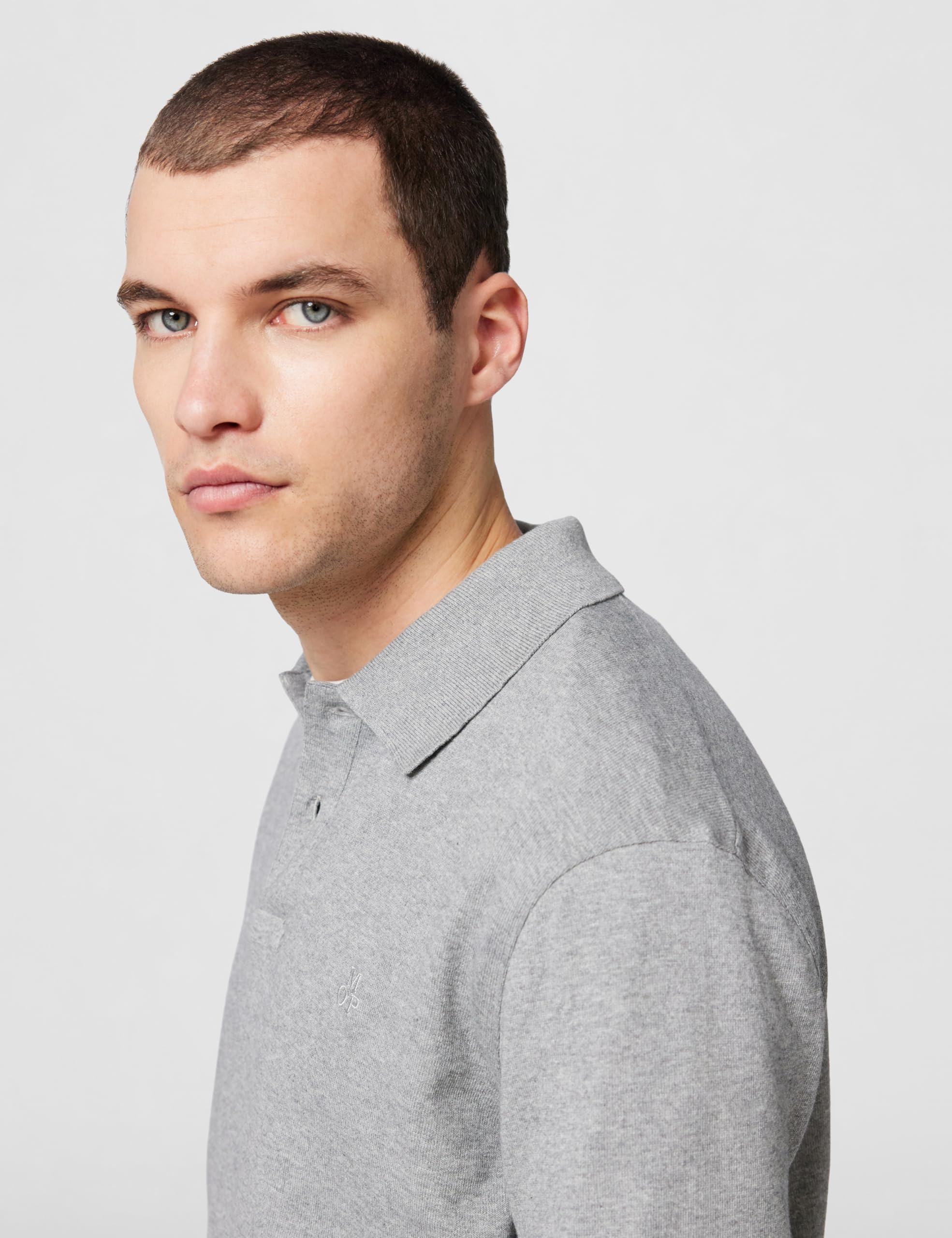Marc OߴPolo Herren Langarm-Poloshirt aus Bio-Baumwolle Regular Fit