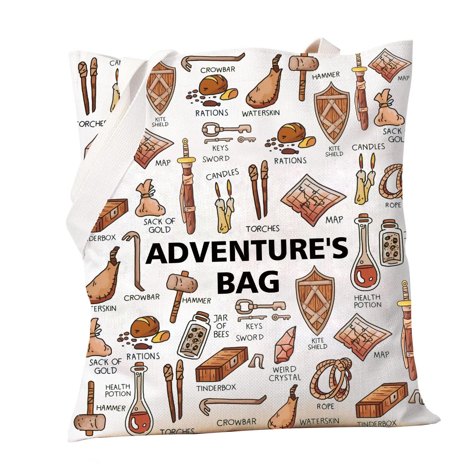 PXTIDY D Gifts Adventure's Bag Reusable Book Tote Shopping Bags Novelty Gamer Gift Dragon Game Gift Dragon lover gift