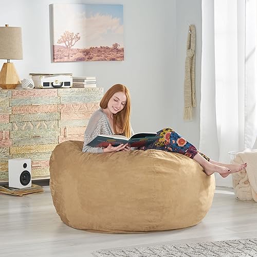 Miniatura 26 de Puff de microfibra de ante, Marrón French Roast,Rojo chino (Chinese Red),Tuscany,Carbón vegetal,Beige,Lavanda,rosado rosa (Rose Petal Pink)