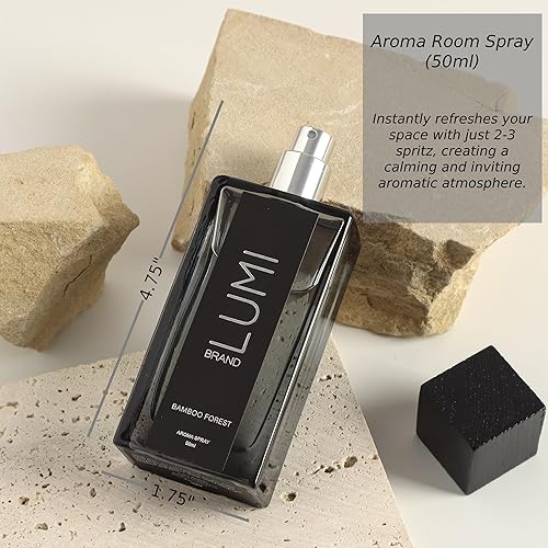 Miniatura 6 de Juego de regalo de aroma de lujo  Bosque de bambú  Difusor de caña (6.8 fl oz), vela de soja con mecha de madera (7.05 oz), spray para habitación